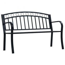 Banc de jardin 125 cm Noir Acier 47945