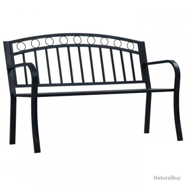 Banc de jardin 125 cm Noir Acier 47945