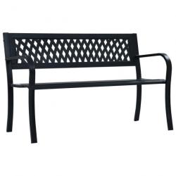 Banc de jardin 125 cm Noir Acier 47943