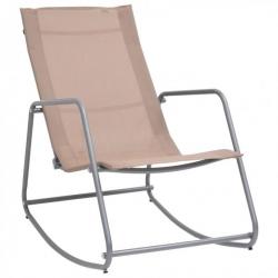 Chaise à bascule de jardin Taupe 95x54x85 cm Textilène 47930