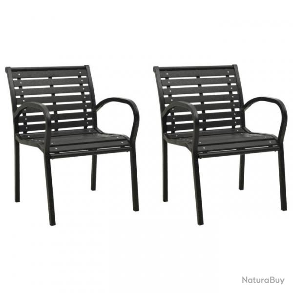 Chaises de jardin 2 pcs Gris Bois 47938