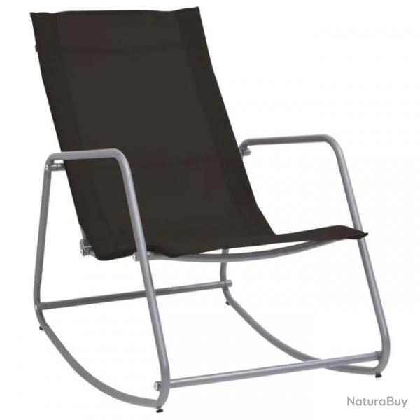 Chaise  bascule de jardin Noir 95x54x85 cm Textilne 47928