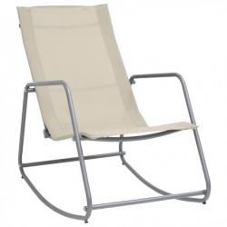 Chaise à bascule de jardin Crème 95x54x85 cm Textilène 47929