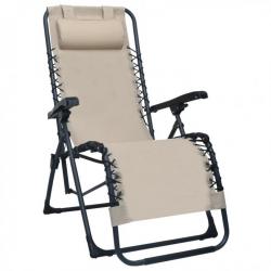 Chaise pliable de terrasse Crème Textilène 47900