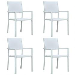 Chaises de jardin 4 pcs Blanc Plastique Aspect de rotin 47888