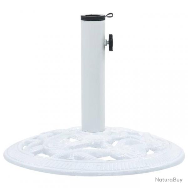 Socle de parasol Blanc 9 kg 40 cm Fonte 47864