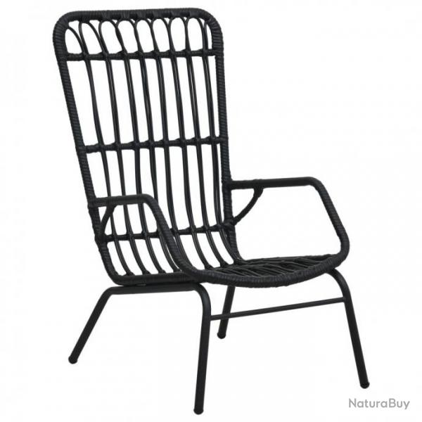 Chaise de jardin Rsine tresse Noir 48581