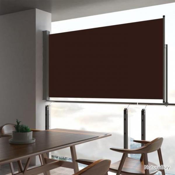 Auvent latral voile rtractable de patio 160x300 cm Marron 48349