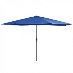 Parasol d'extérieur avec mât en métal 400 cm Bleu azuré 47385