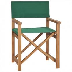 Chaise de metteur en scène Bois de teck solide Vert 47413
