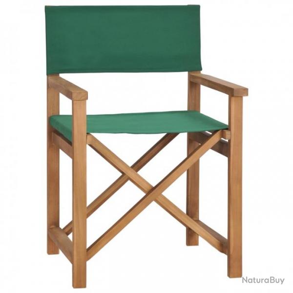Chaise de metteur en scne Bois de teck solide Vert 47413