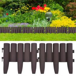 Bordures de pelouse 36 pcs Marron 10 m PP 48620