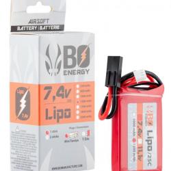 1 stick batterie Lipo 2S 7.4V 1200mAh 25C Peq Mini TAMIYA