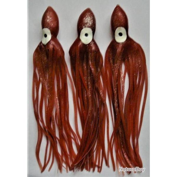 3 leurres octopus 22cm