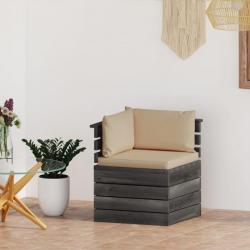 Canapé d'angle palette de jardin avec coussins Bois de pin 3061650