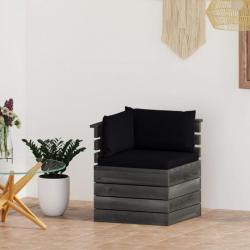 Canapé d'angle palette de jardin avec coussins Bois de pin 3061654