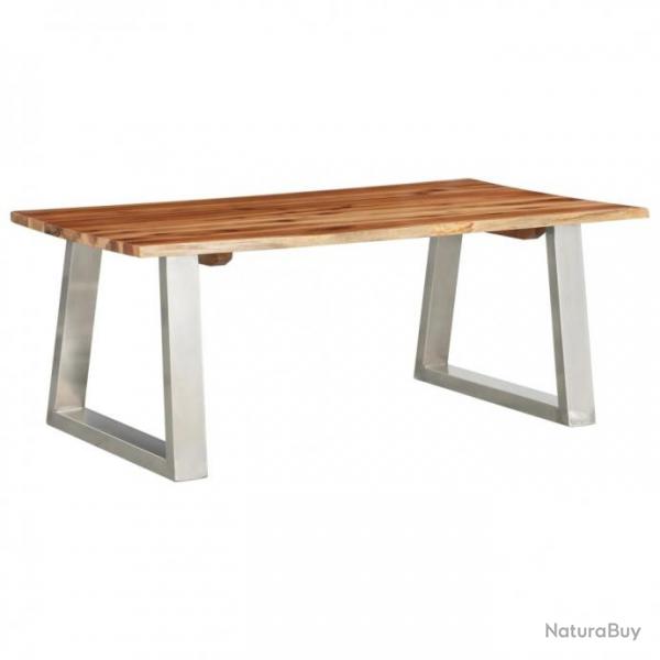 Table basse 100x60x40 cm Bois d'acacia et acier inoxydable 283896