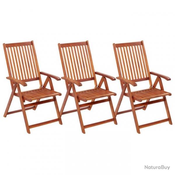 Chaises pliables de jardin 3 pcs Bois d'acacia solide 310293