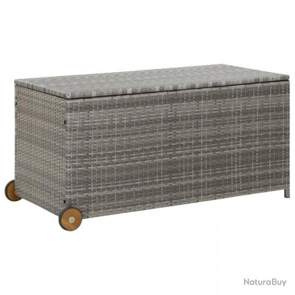 Bote de rangement de jardin Gris clair 120x65x61 cm Rotin