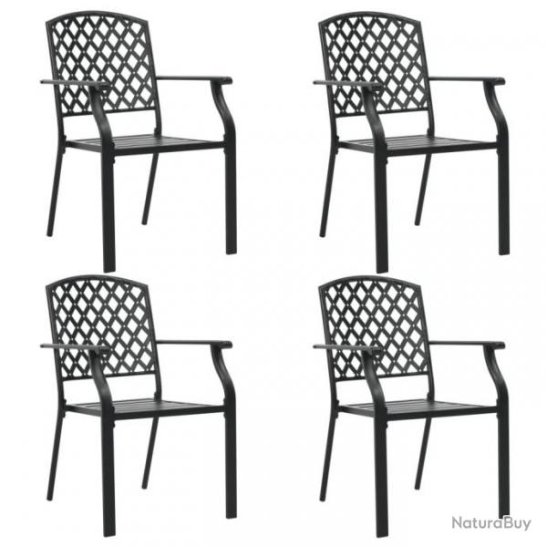 Chaises d'extrieur 4 pcs Design maill Acier Noir 310156