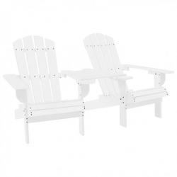 Chaises de jardin Adirondack avec table Bois de sapin Blanc