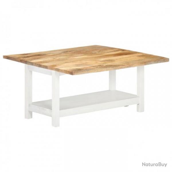 vidaXL Table basse extensible Blanc 90x(45-90)x45 cm Bois de manguier