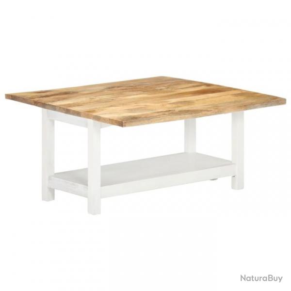 Table basse extensible Blanc 90x(45-90)x45 cm Bois de manguier