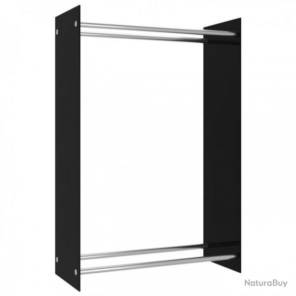 Portant de bois de chauffage Noir 80x35x120 cm Verre 282838