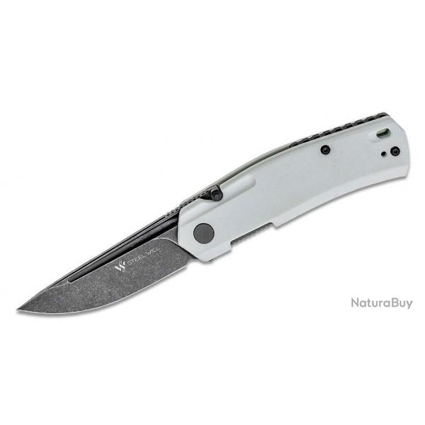 Couteau Steel Will Fjord F71-21 Lame Acier D2 Manche White G10 IKBS Linerlock Clip SMGF7121