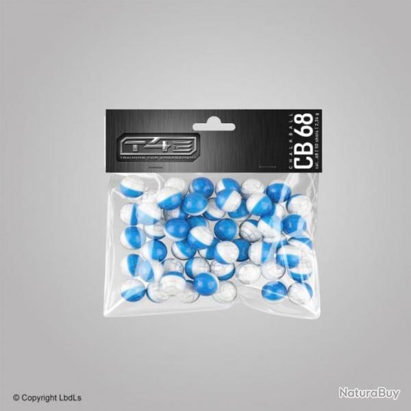 Sachet de 50 billes craie blanche cal.68