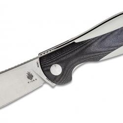 Couteau Kizer Vanguard Infinity Black & White Lame Acier N690 Manche G10 IKBS Linerlock KIV3579N2