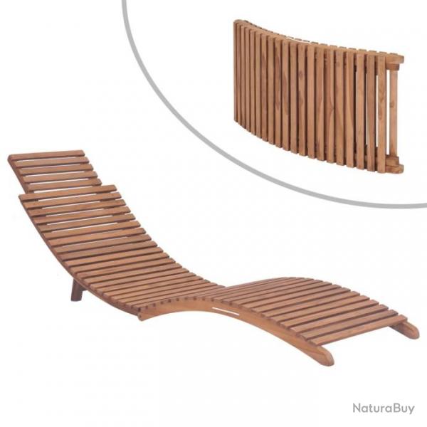 Chaise longue pliable Bois de teck solide 44666