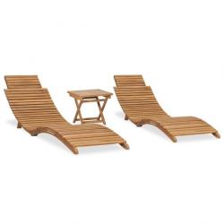 Salon de jardin pliable 3 pcs Bois de teck solide 3059960