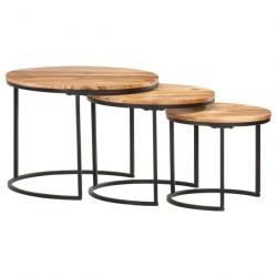 Tables gigognes 3 pcs Bois d'acacia massif 286185