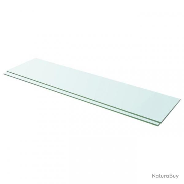 Panneaux d'tagre 2 pcs Verre Transparent 100 x 25 cm