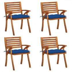 Chaises de jardin avec coussins 4 pcs Bois de teck solide 3075199