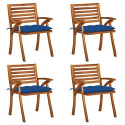 Chaises de jardin avec coussins 4 pcs Bois de teck solide 3075199