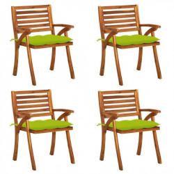 Chaises de jardin avec coussins 4 pcs Bois de teck solide 3075200