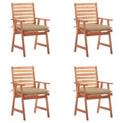 Chaises à dîner d'extérieur 4 pcs avec coussins Acacia massif 3078338