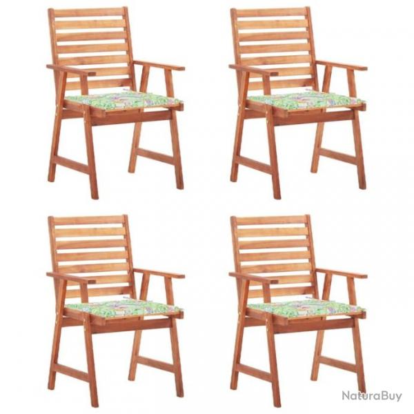 Chaises  dner d'extrieur 4 pcs avec coussins Acacia massif 3078332