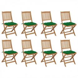 Chaises pliables d'extérieur avec coussins 8 pcs Bois d'acacia 3075133