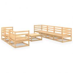 Salon de jardin 8 pcs Bois de pin massif 3075369