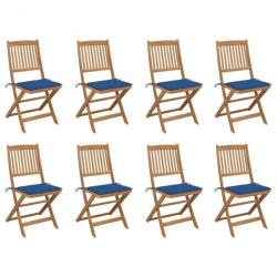 Chaises pliables d'extérieur avec coussins 8 pcs Bois d'acacia 3075123