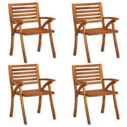 Chaises de jardin 4 pcs Bois d'acacia solide 3075171