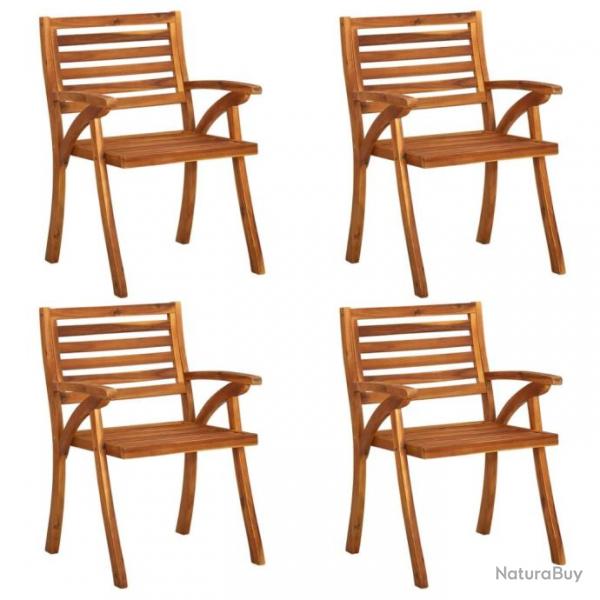 Chaises de jardin 4 pcs Bois d'acacia solide 3075171