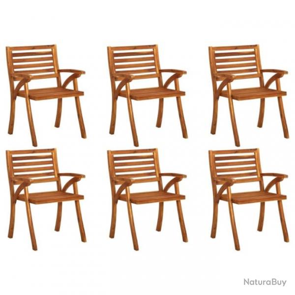 Chaises de jardin 6 pcs Bois d'acacia solide 3075173