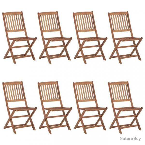 Chaises pliables de jardin 8 pcs avec coussins Bois d'acacia 3075036