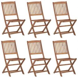 Chaises pliables de jardin 6 pcs avec coussins Bois d'acacia 3075016