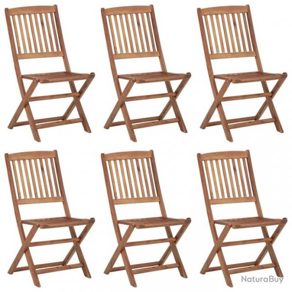 Chaises pliables de jardin 6 pcs avec coussins Bois d'acacia 3075016