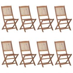 Chaises pliables de jardin 8 pcs avec coussins Bois d'acacia 3075029